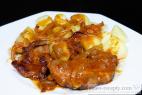 Recept Pork with whipped cream - marinated pork with potatoes - a proposal for serving