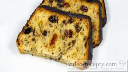 Fruitcake with chocolate topping